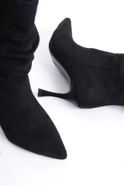 MARSEDO Eternal γυναικείες μπότες - μυτερή μύτη, λεπτό τακούνι, φυσούνα κάτω από το γόνατο Casual σχέδιο