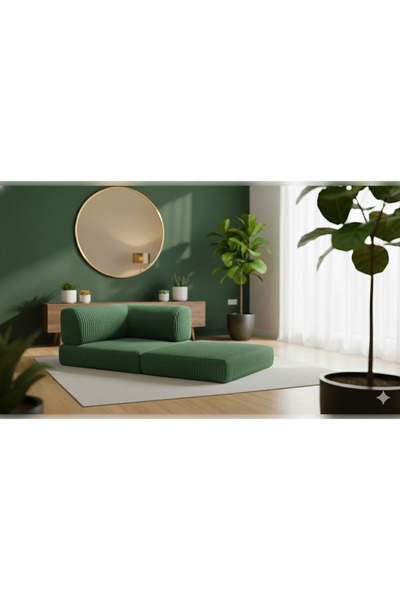 NWİN HOME Linea Mini L Köşe Kadife Fitilli Kanepe Çok Amaçlı Yer Minderi Modül Konfor Berjer 100x100