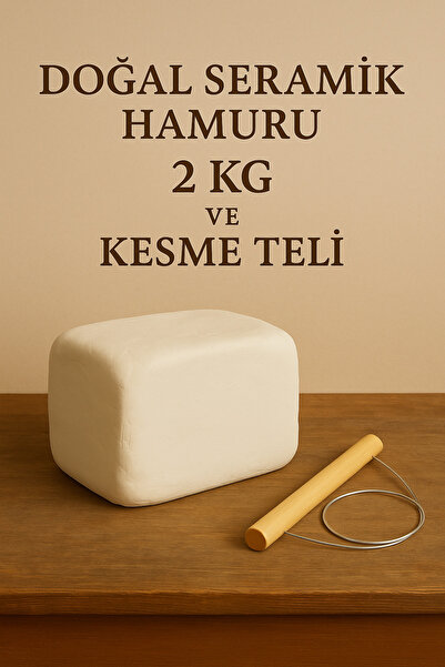 O&S Oyun ve Sanat Eğlen-Üret Seramik Hamuru 2000 Gr- Doğal Kil Çamuru Seramik Çamuru Doğal Oyun Çamuru, Kesme Teli Ipi