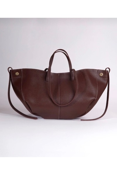 nura حقيبة يد وكتف بولين نسائية باللون العنابي