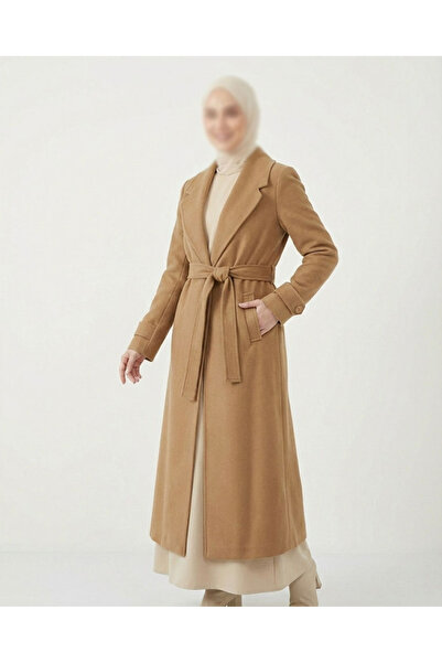 dcn giyim 1985 Women's Belted Coat Manto-1299