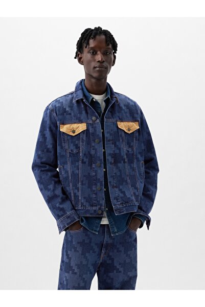 GAP Erkek Koyu Mavi DAP × GAP Organik Pamuk Icon Denim Ceket