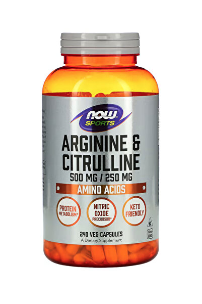 Now Foods Sports Arginine Citrulline 750mg 240 Veg Capsul.Abd Menşei.58.