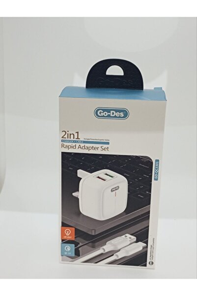 Go-Des 2IN1 CHARGER + CABLE RAPID ADAPTER SET (GD-QC3301)