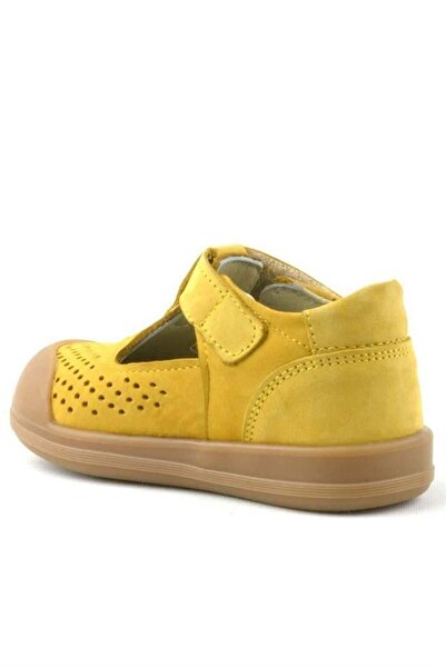 Rakerplus Shaun Genuine Leather Yellow Velcro Anatomical Baby Sandals