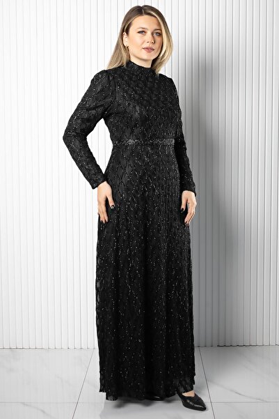 SUBU TASARIM Βραδινό φόρεμα Lina Μαύρο TBSELB80