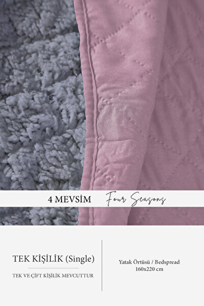 Evlen Home Collection Premium Plush Single Multi-Purpose Bedspread 160X220 Double-Sided Blanket Pike Anthracite Powder