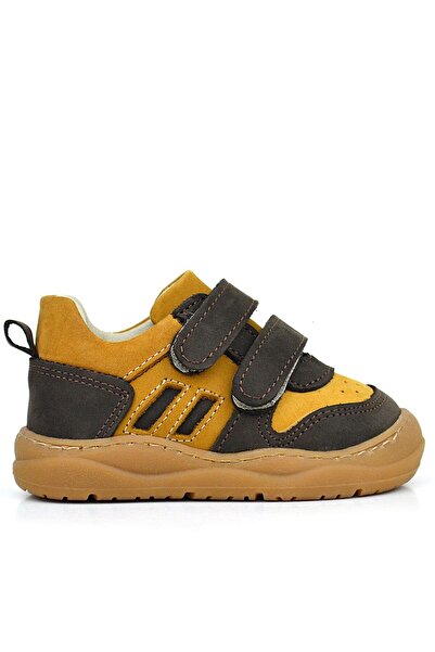 Rakerplus Schaggy Genuine Leather Brown Tan Velcro Baby Sneakers