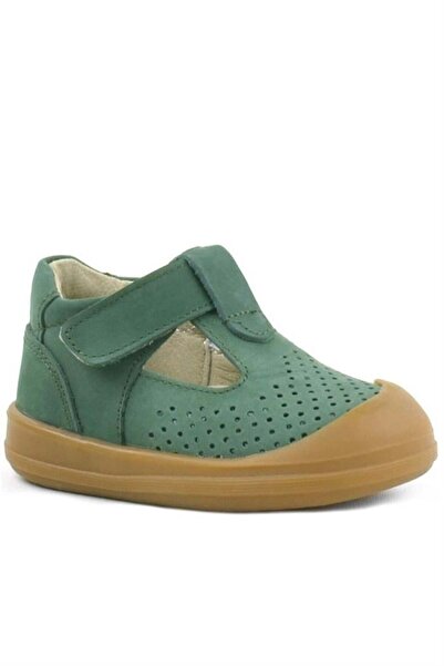 Rakerplus Shaun Genuine Leather Green Velcro Anatomical Baby Sandals