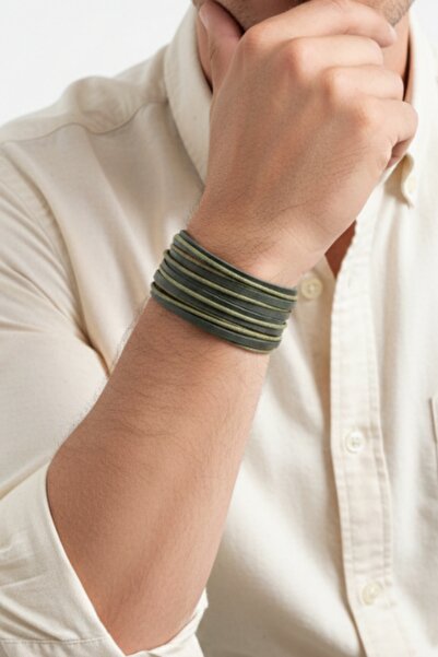 BSN Store 2 Pcs Leather Bracelet Multilayer Handmade Real Leather Bracelet