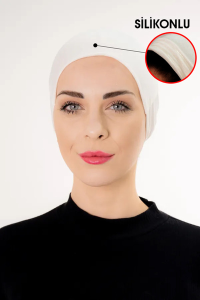 Şalcenneti.com Μπόνε σιλικόνης χωρίς ραφή αντιολισθητικό κρεμ χρώματος