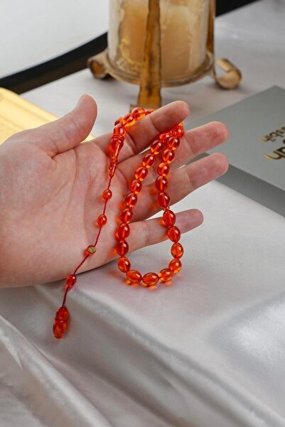 dergah tesbih Master Muhammet Tacir Systematic Design Beyzi Model Orange Fire-I Squeeze Prayer Beads