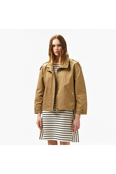 Nautica Kadın Kahverengi Regular Fit Dik Yaka Mont