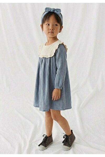 rg kidsstore Bebek Uzun Kollu Müslin Elbise ve Saç Bandı Seti | 6 Ay - 3 Yaş ...