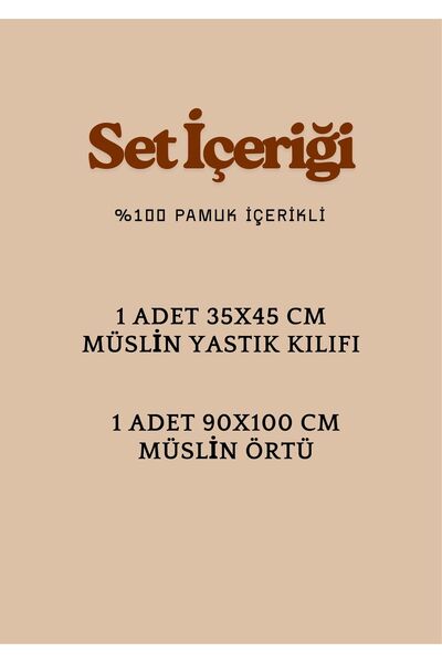 Sevza Kids 100% Cotton 2-Piece Muslin Baby Duvet Cover Set - White - 90X100 35X45