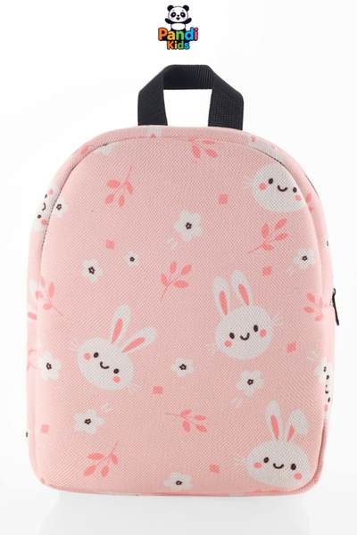 Pandi Kids Pembe Tavşan Desenli Kreş Anaokulu Çocuk Sırt Çantası 0-8 Yaş