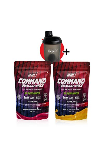 SSN Sports Style Nutrition Command Quadro Whey 900 gr 30 Şase Mıx Çilek Muz M...