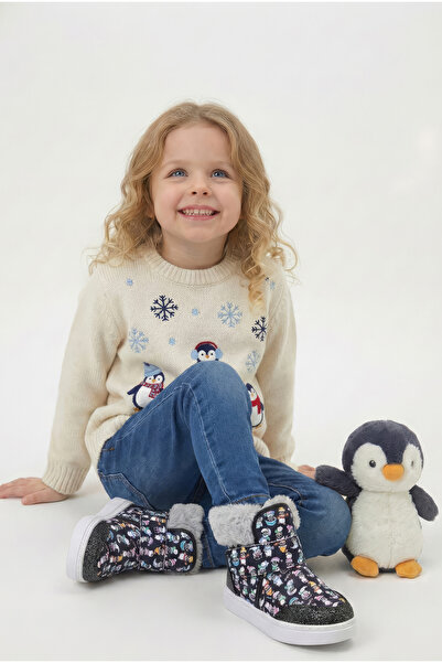 PİNGU Pingulife Kız Çocuk Içi Kürklü- Baskılı Hafif Taban Ortopedik Bot(21-30...