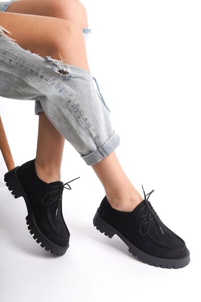 MARSEDO Чорні жіночі мокасини Halsey - повсякденне взуття на шнурівці