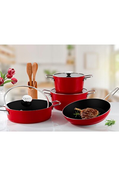 Lines Rozella 7 Piece Titanium Granite Pot Set