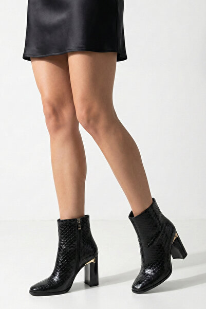 Women Lay-z Cizme cu toc cu vârf pătrat de iarnă cu design modern pentru femei 9,5 cm |   Detaliu auriu și stil casual-chic