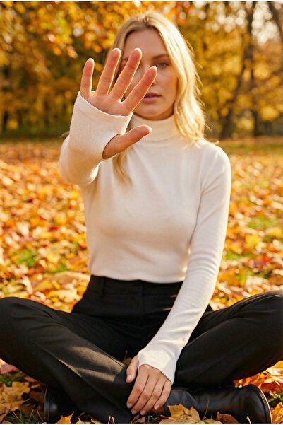 navesta 100% ΒΙΣΚΟΝ Γυναικείο κορμάκι με λεπτομέρεια στα δάχτυλα, μακρυμάνικο...