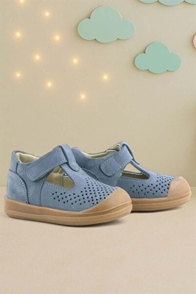 Rakerplus Shaun Genuine Leather Gray Velcro Anatomical Baby Sandals