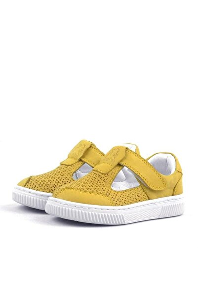 Rakerplus Bheem Genuine Leather Yellow Velcro Baby Sneaker Sandals