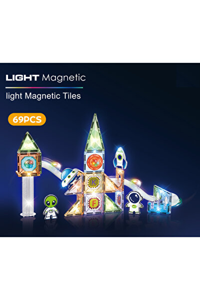 Bufnitel Diamond magnetic maze with lights - In space 69 pieces (7.5 cm)
