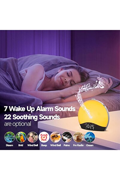 OEM Multifunctional Alarm Clock with Dual Alarms, FM Radio, Bluetooth, White Noise, 22 Natural Sounds, N