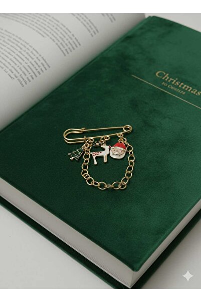 YENİ YIL CHARM İSKOÇ İĞNE BROŞ GEYİKLİ