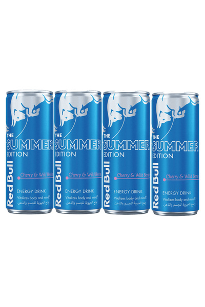Red Bull الإصدار الأزرق ريد بول بنكهة الكرز والتوت البري(4 × 250 مل)