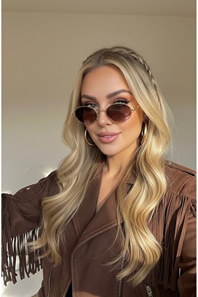 Goldmine Ellipse Sunglasses Unisex Brown Gold
