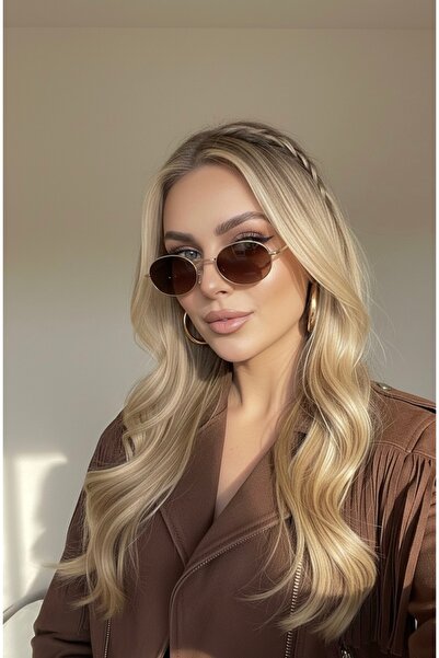 Goldmine Ellipse Sunglasses Unisex Brown Gold