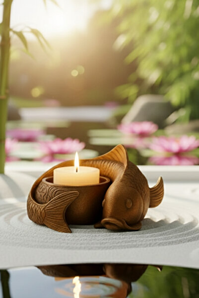 Oxyteez Dekoratif Balık Mumluk LED Tealight Gece Lambası 4 Renk PLA Biblo