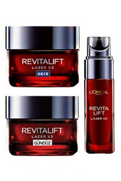 L'Oreal Paris Revitalift Lazer X3 Yoğun Yaşlanma Kırışıklık Karşıtı 3'lü Cilt...