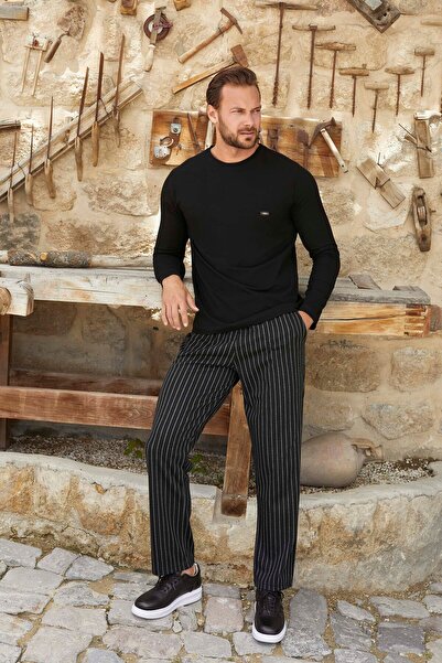 Aydoğan Ανδρικό σετ πιτζάμες με μακρυμάνικο βαμβακερό ζακάρ καρό 3375