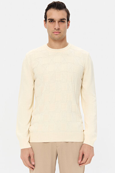 D'S Damat Ds Damat Regular Fit Ecru Wool Blend Sweater