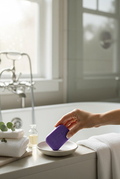 LET'SCRUB Natural Soap with Olive Oil, Lavender Scented, Relaxing and Protective 100 Gr