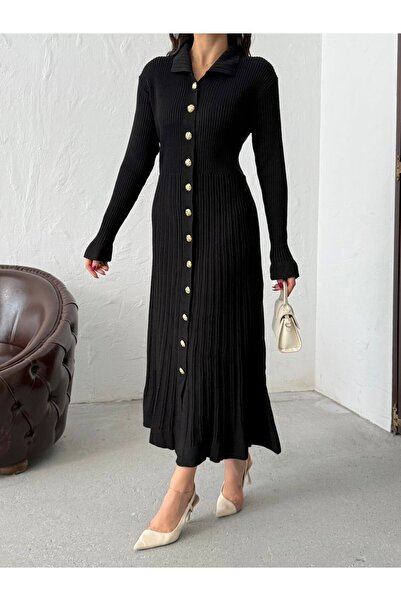 alenmoda Φόρεμα με κουμπιά Endam μπορντό