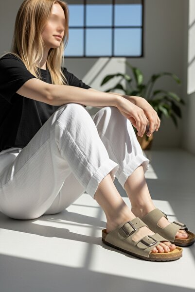 Land of Cork Παντόφλες σόλας Albus Taupe Suede Cork