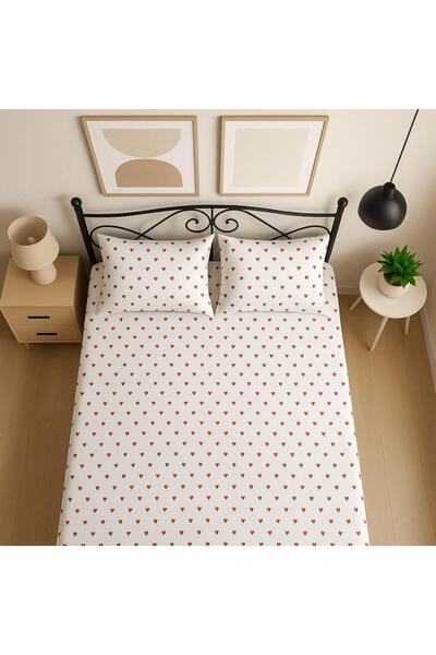 Mamcrazy Amour – Red Heart 100% Cotton Single Sheet Set (Without Rubber)