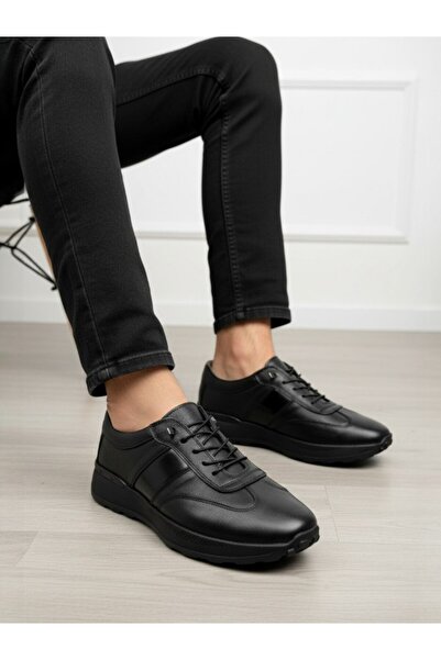 MAGIC SHOES Men's Inner Outer Genuine Leather Ultra Comfortable Orthopedic Sole Lightweight m Transitional Black Casual Sports Shoes