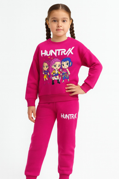 Aselin Kids Set de trening pentru copii K-Pop Demon Hunters Hunterix Zoey Rumi Mira cu imprimeu pentru fete