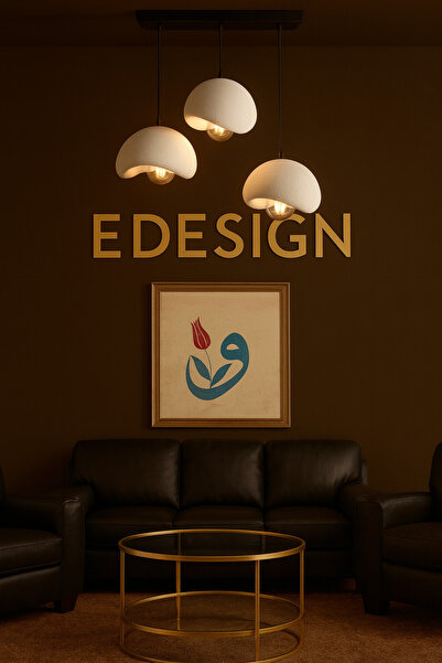 EDESİNG Moon Light Evo 3 - 3 Lü Sarkıt Avize Rustik E27 Modern Avize Bohem Be...
