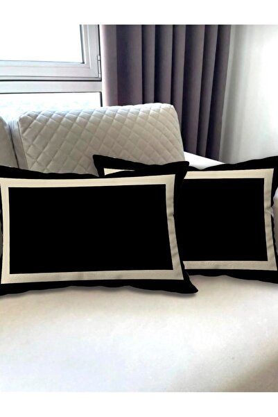 Ardizayn غطاء وسادة مكون من قطعتين من القماش المخملي باللون البيج والأسود (35...