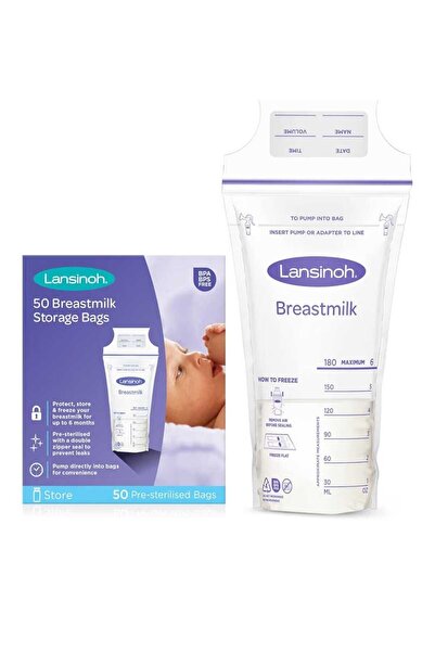 Lansinoh لانسينوه أكياس معقمة لحفظ حليب الأم 50كيس