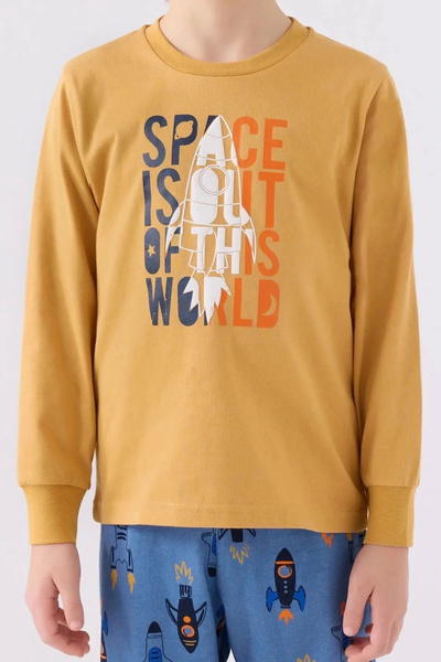 Rolypoly Κίτρινο μακρυμάνικο κοστούμι πιτζάμες για αγόρι