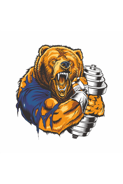 Reysa Tasarım ملصق الدب العضلي 2 مقاس 10x10 سم ملصق ملون