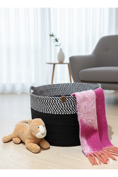 VELLORA HOME سلة من خيوط الجوت، سلة تنظيم، سلة منسوجة من الخيزران 40 سم × 30 سم